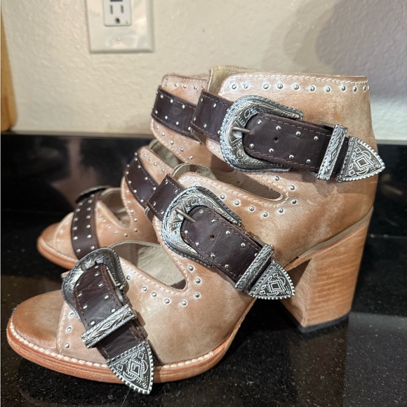 Freebird by Steven Shoes - Freebird by Steven Tan and Brown Buckle Heels